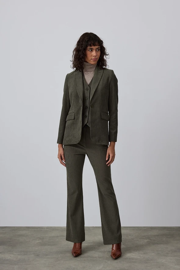 Corded Velvet Trousers - Khaki - 6