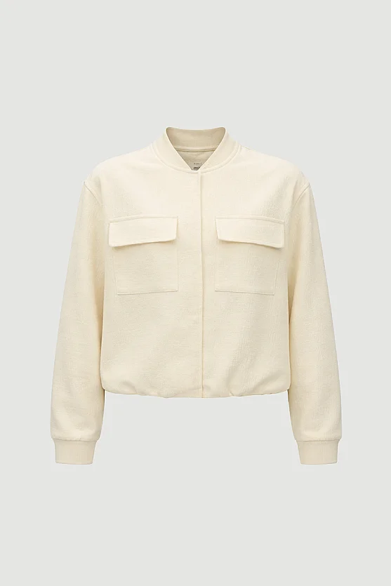 Cotton Bomber Jacket - Ecru - Gusto