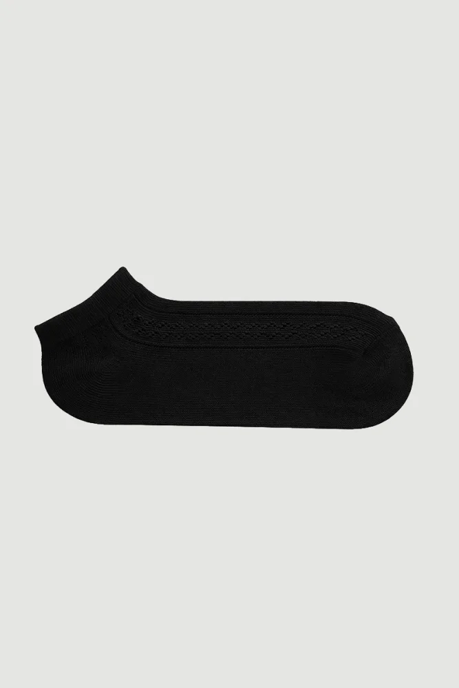 Cotton Footie Socks - Black Black