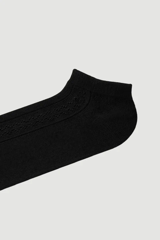 Cotton Footie Socks - Black - 2