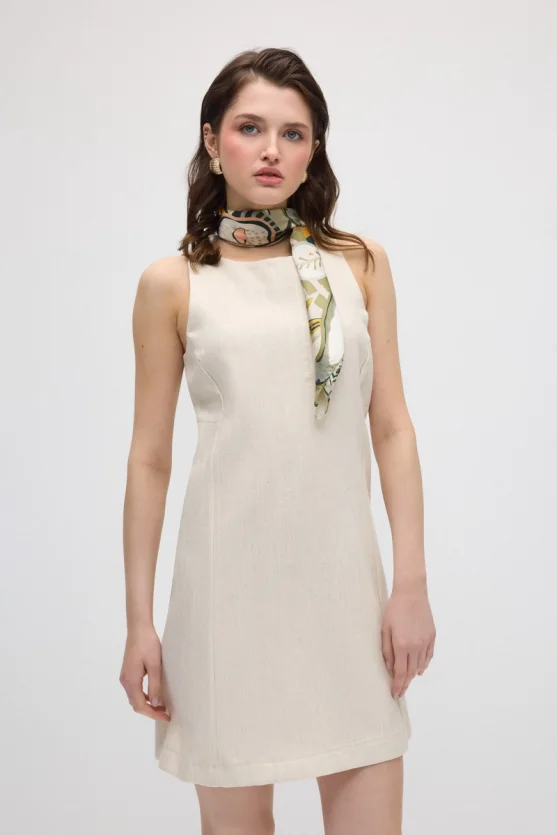 Cotton Pinafore Dress - Ecru - 4