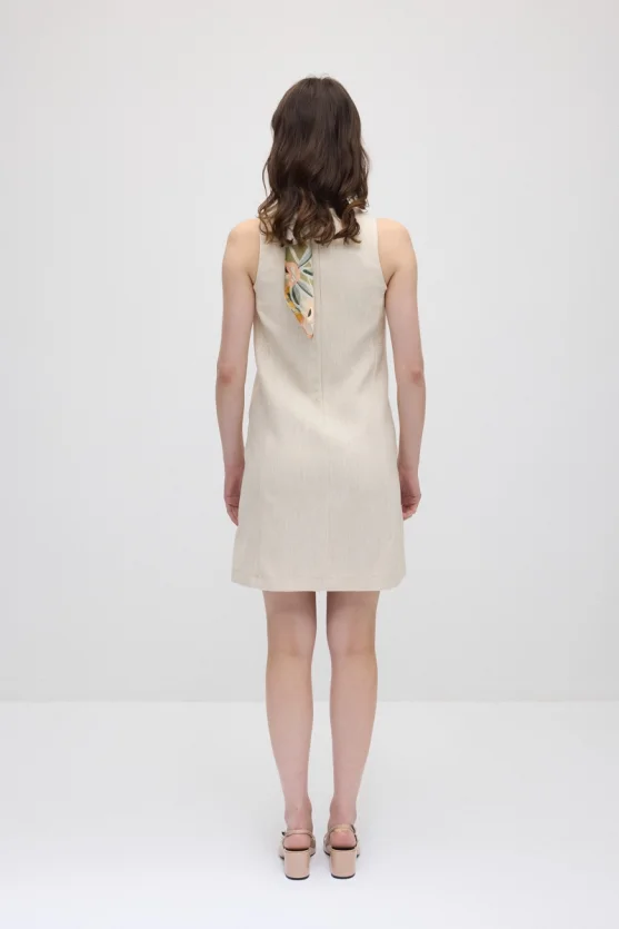 Cotton Pinafore Dress - Ecru - 6