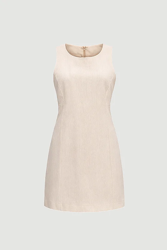 Cotton Pinafore Dress - Ecru - Gusto