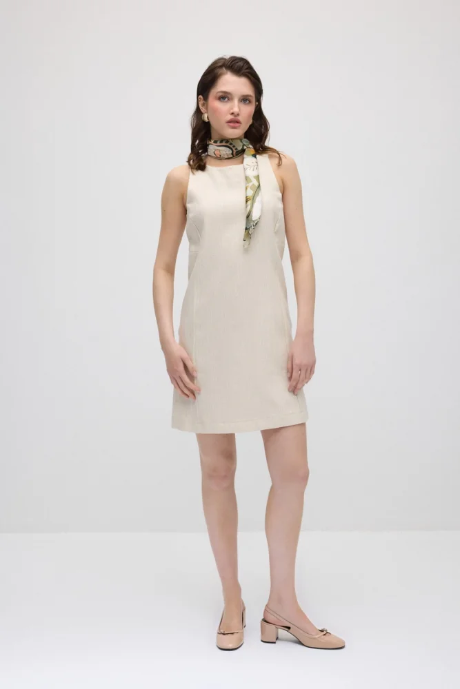 Cotton Pinafore Dress - Ecru - Gusto