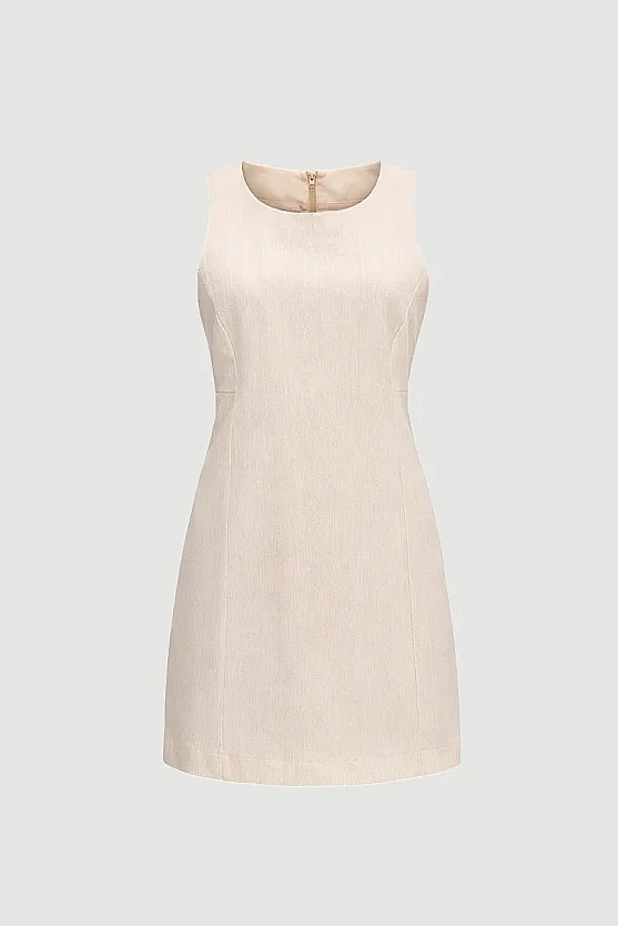 Cotton Pinafore Dress - Ecru - 7