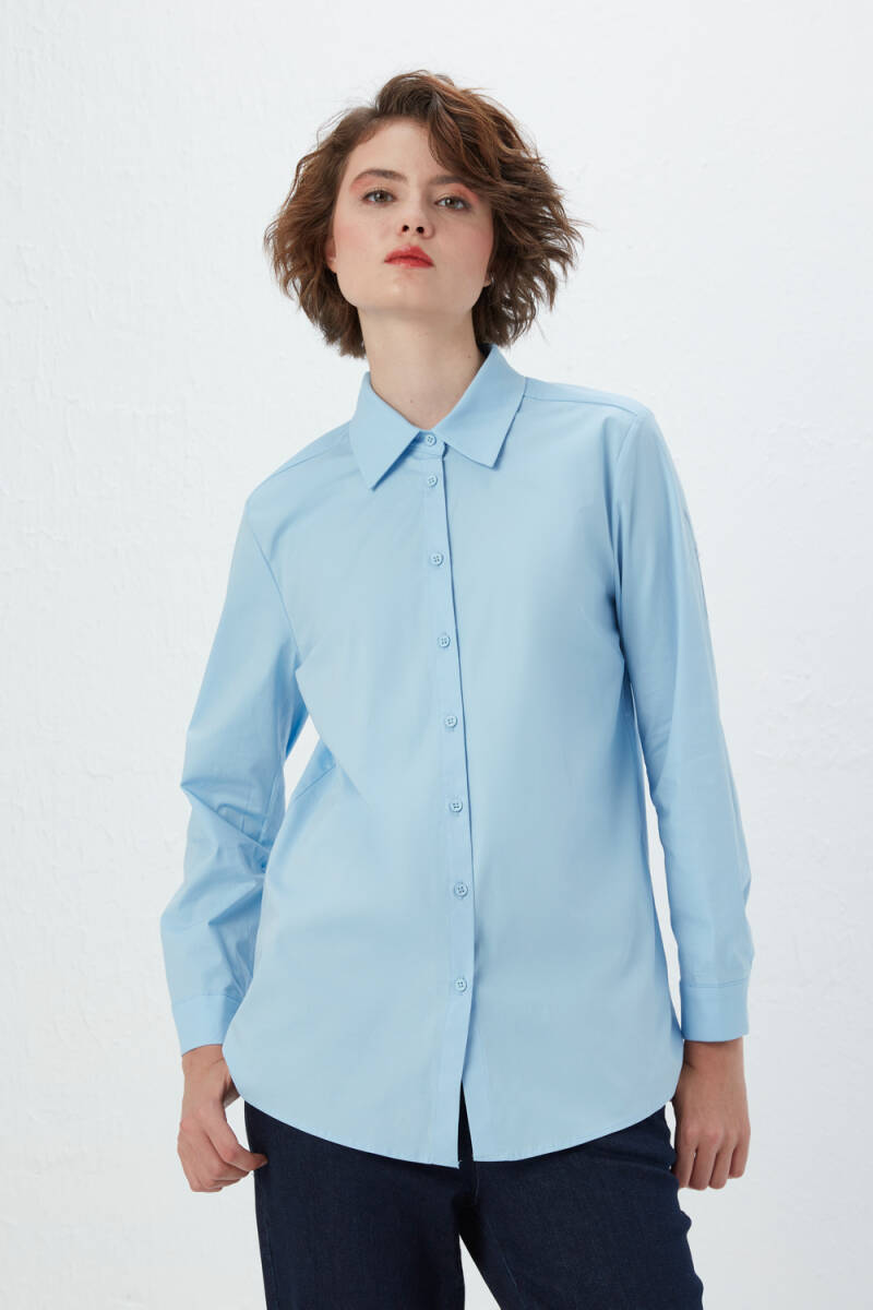 Cotton Shirt - Blue - 1