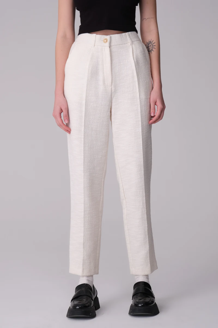 Cotton Tweed Pants - Ecru - Gusto