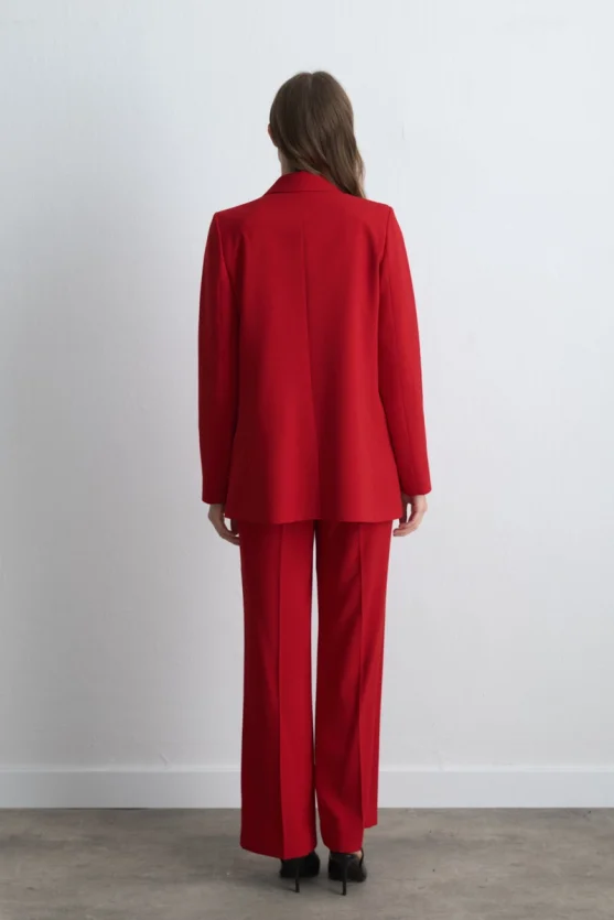 Crepe Blazer Jacket Red - 9