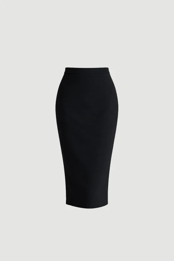 Crepe Pencil Skirt Black - 8