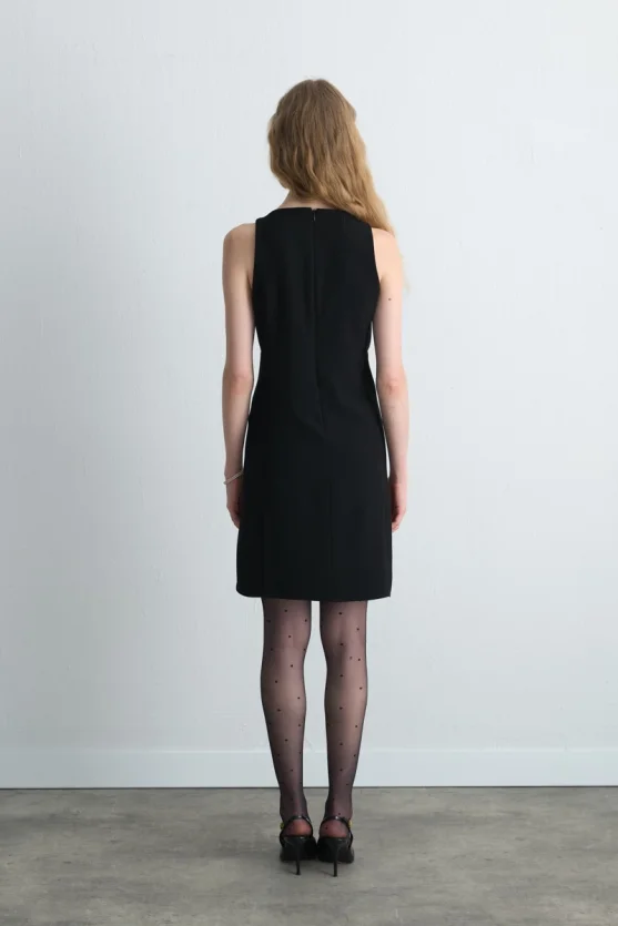 Crepe Pinafore Dress Black - Gusto