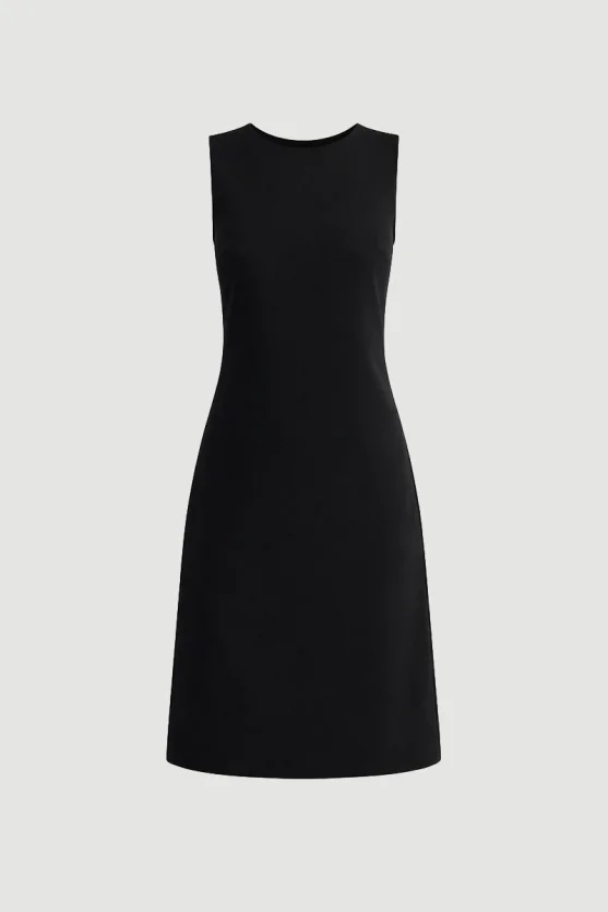 Crepe Pinafore Dress Black - 8