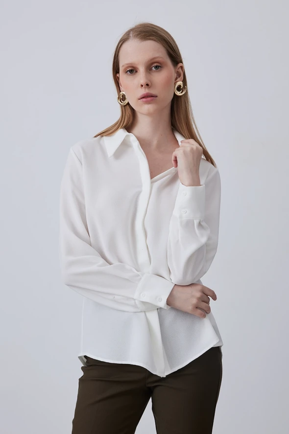 Crepe Shirt - White - 1