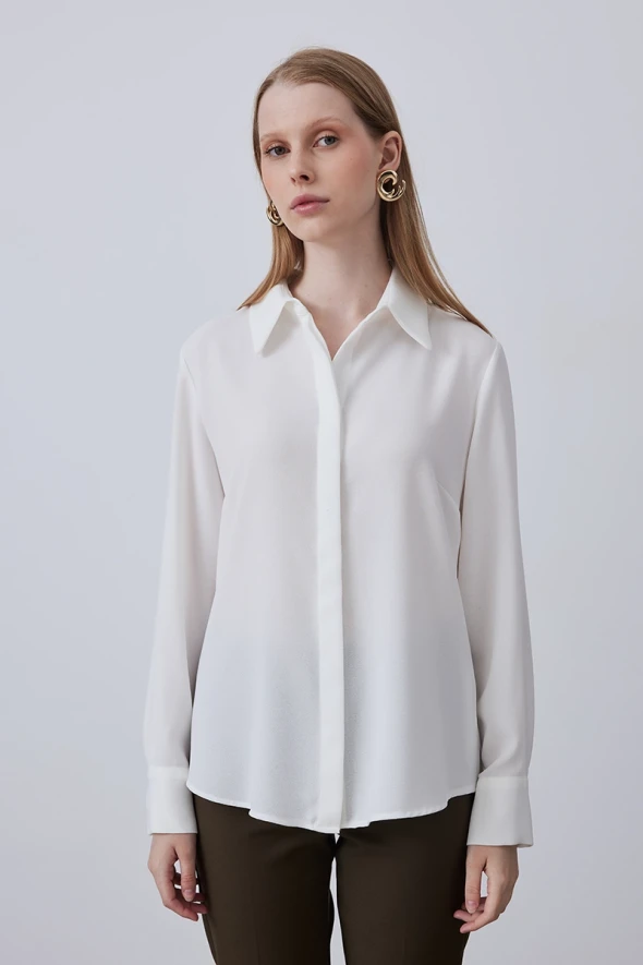 Crepe Shirt - White - 3