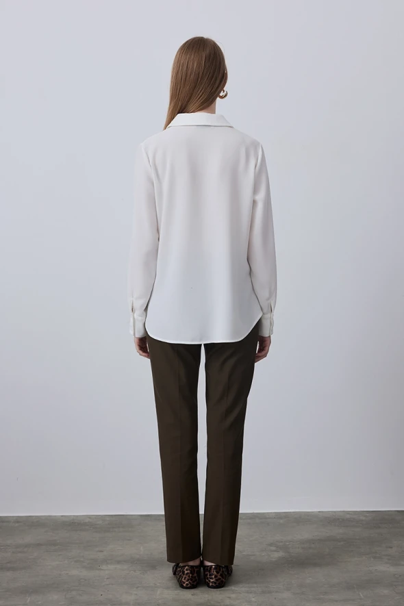 Crepe Shirt - White - 5