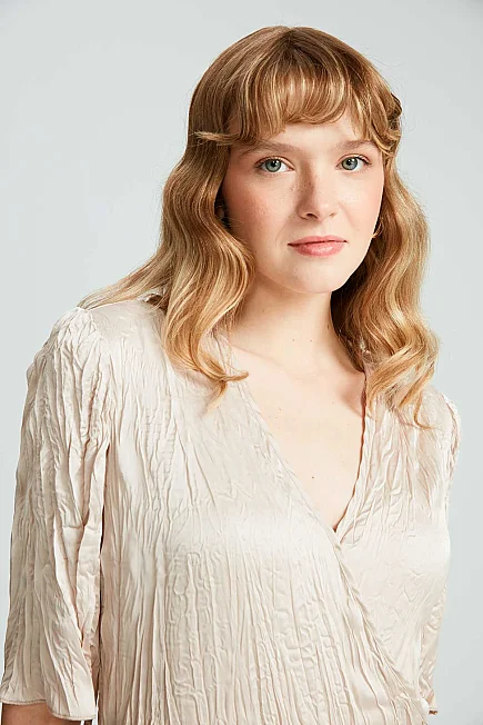 Crinkle Satin Dress - Platinum - Gusto