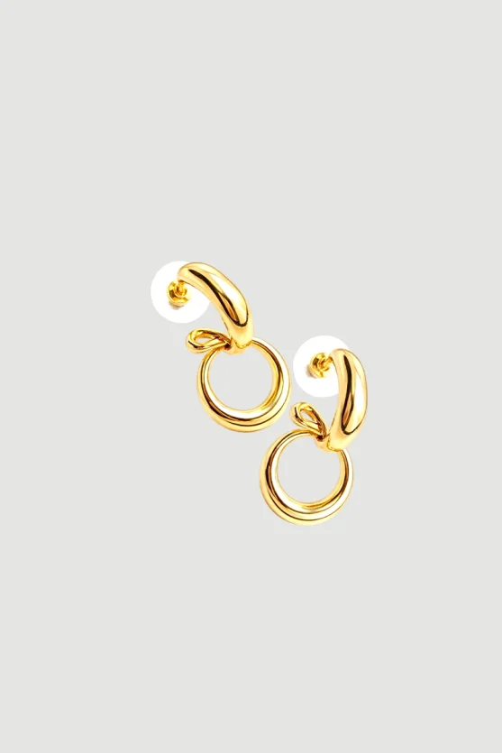 Curved Hoop Earrings - Gold - Gusto