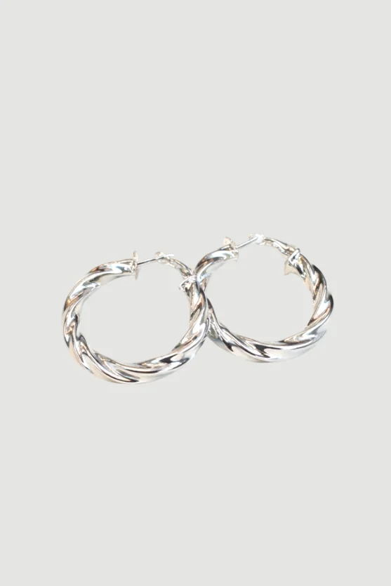 Curved Hoop Earrings - Silver - Gusto