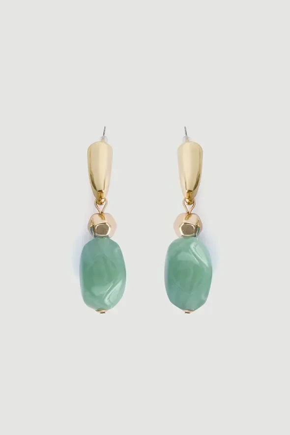 Dangling Acrylic Earrings - Green - 1