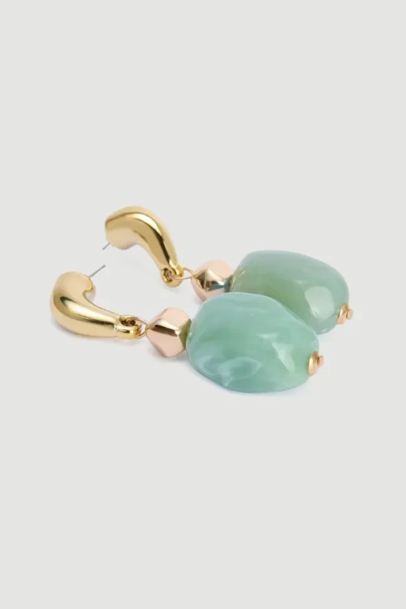 Dangling Acrylic Earrings - Green - 2