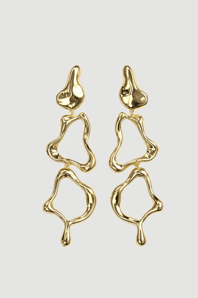 Dangling Shaped Earrings - Gold Gold