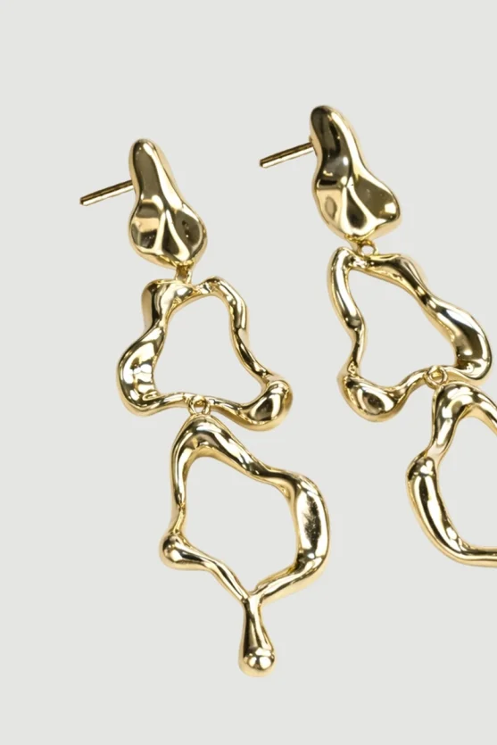 Dangling Shaped Earrings - Gold - Gusto