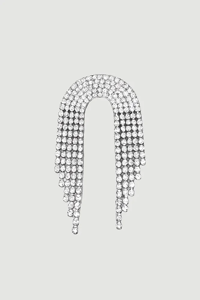Dangling Stone Brooch – Silver Silver