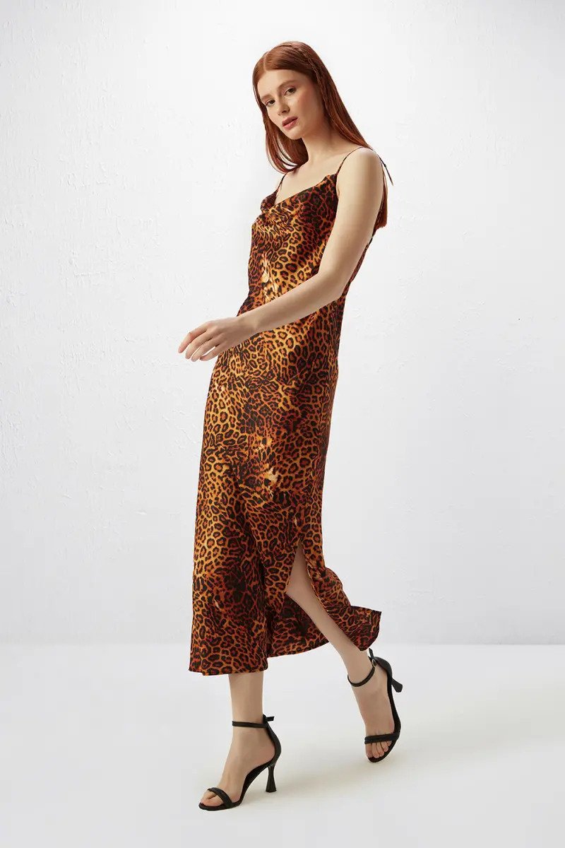 Leopard collar hot sale dress