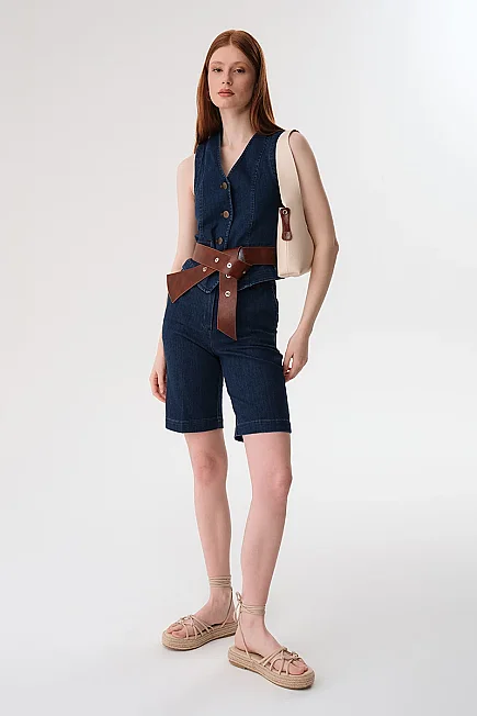 Denim Bermuda Shorts - Blue Blue