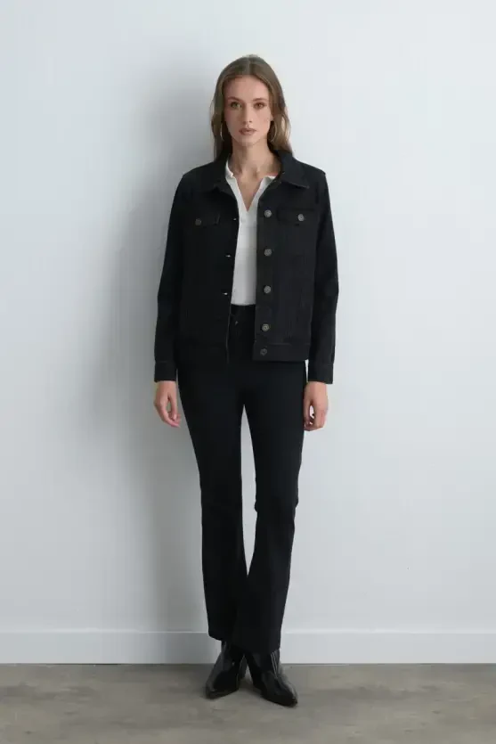 Denim Black Jacket - Black - Gusto