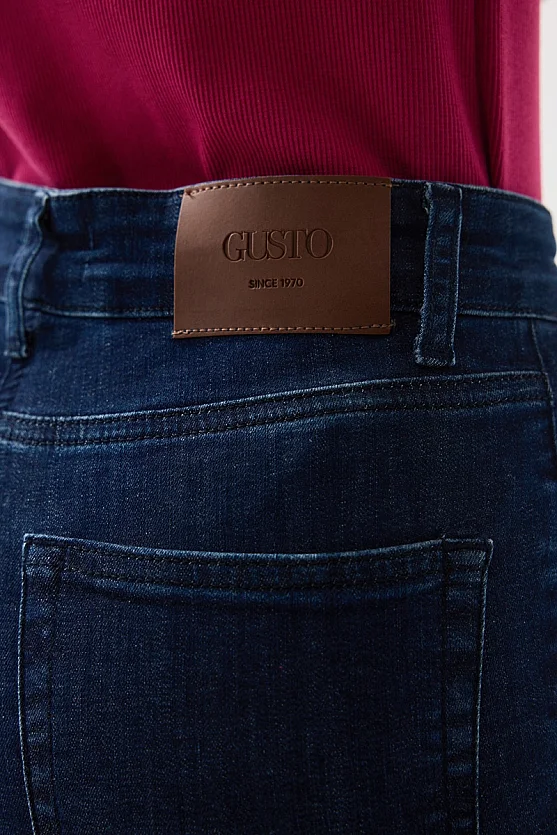 Denim Flare Jeans - Navy Blue - Gusto