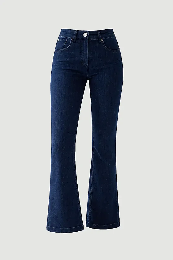 Denim Flare Jeans - Navy Blue - Gusto