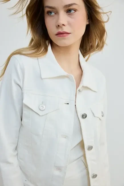 Denim Jacket - Ecru Ecru