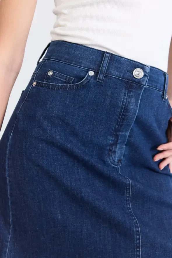 Denim Mini Skirt - Blue - 5