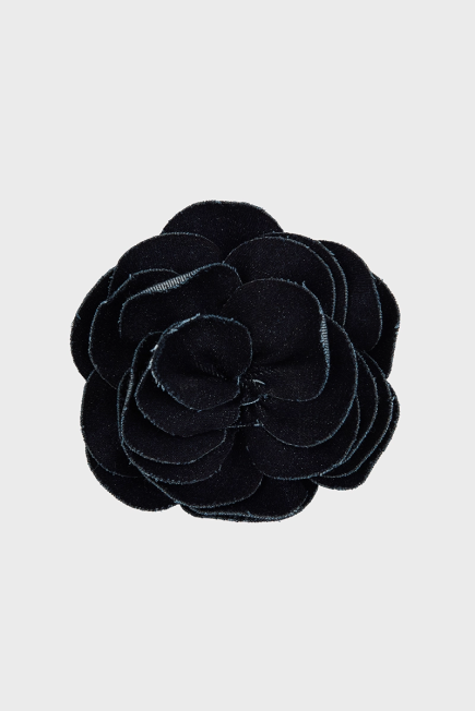 Denim Rose Brooch - Blue Blue