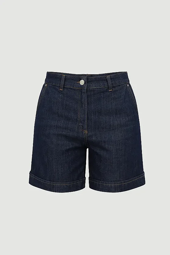 Denim Shorts - Navy Blue - 7
