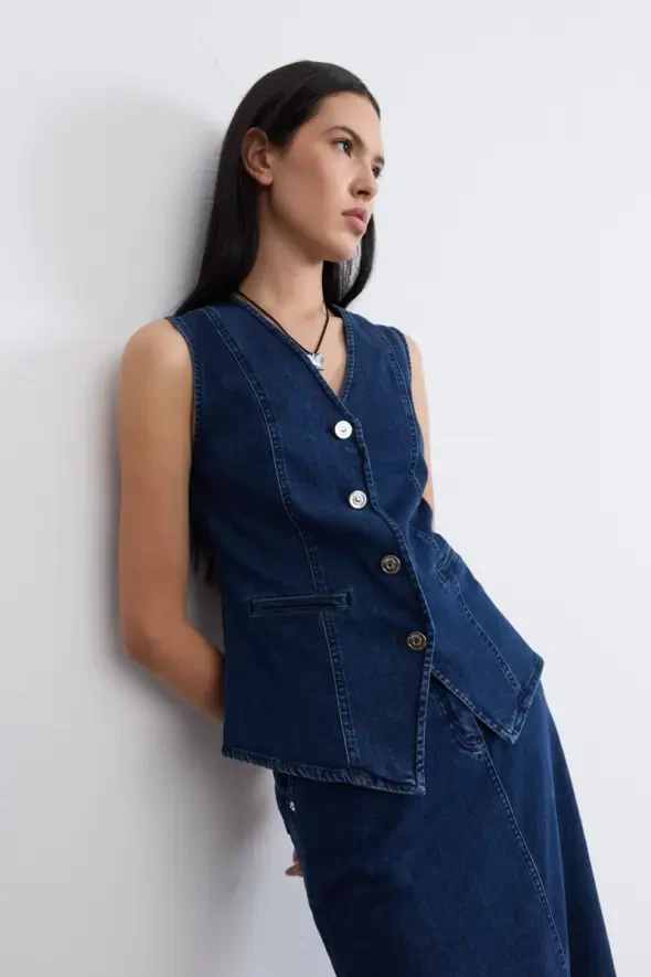 Denim Vest - Blue - 3