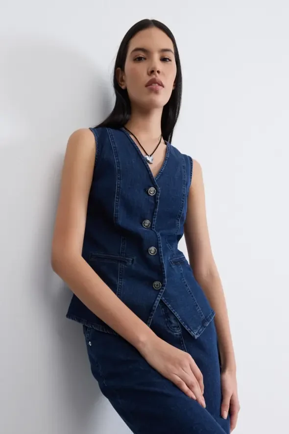 Denim Vest - Blue - 4