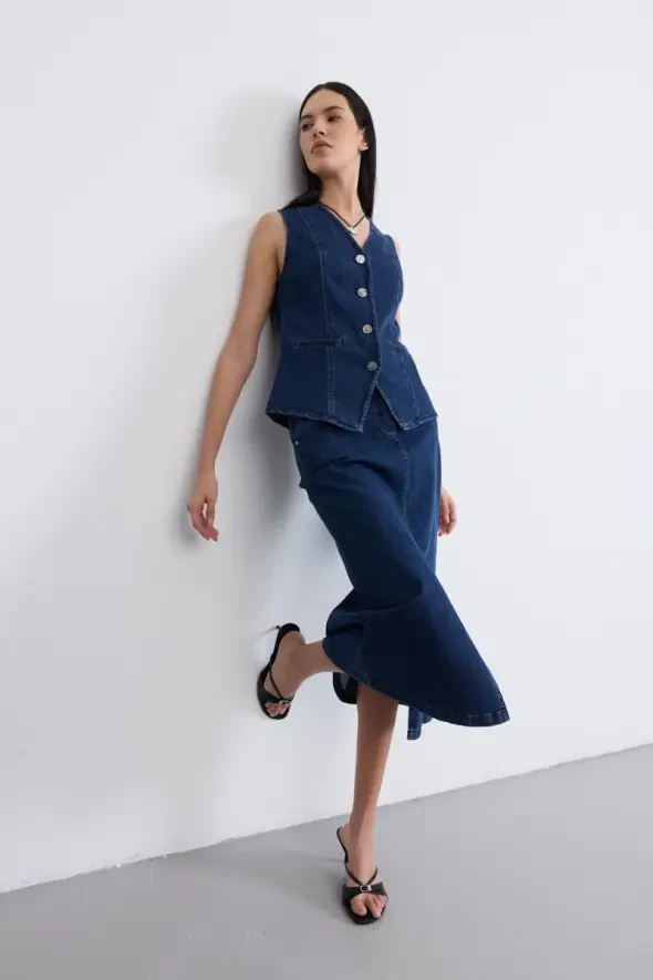 Denim Vest - Blue - 5