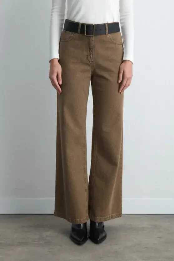 Distressed Look Leather Belt - Black - 4