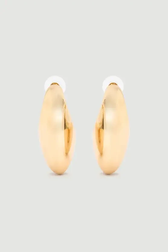 Domed Earrings - Gold - 2