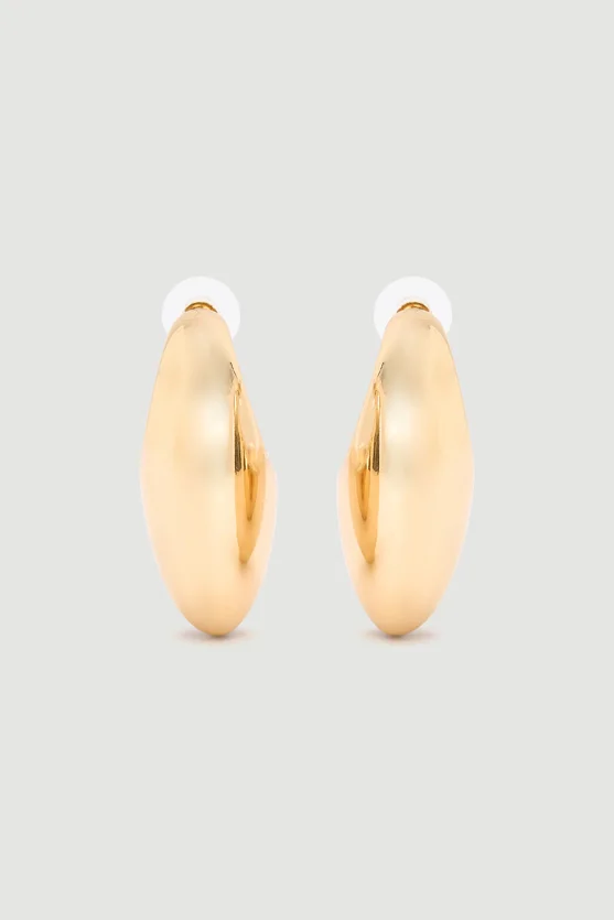 Domed Earrings Gold - 2