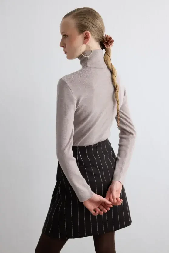 Double Cord Rose Brooch - Brown - 4