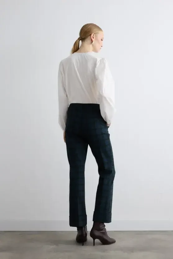 Double-Leg Check Pants - Navy - Gusto