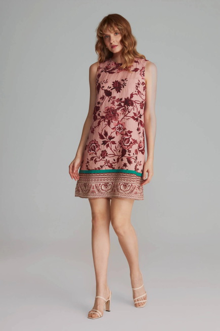 Dress with Lace-up Back - Dusty Rose Dried Rose