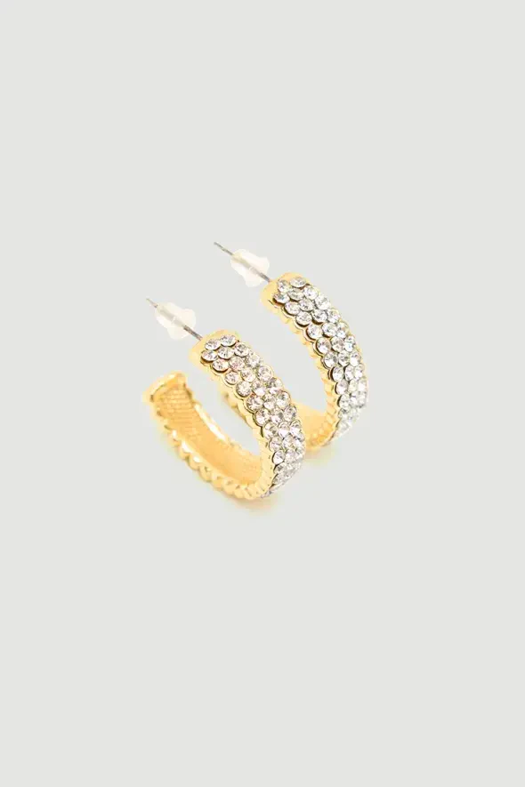 Earrings with Stones - Gold - 1