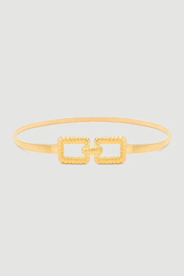 Elastic Metal Chain Belt - Gold - 1
