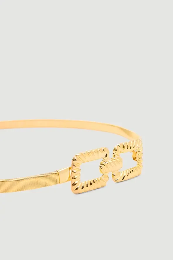 Elastic Metal Chain Belt - Gold - 2