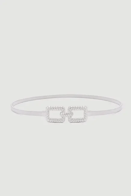 Elastic Metal Chain Belt - Silver Silver
