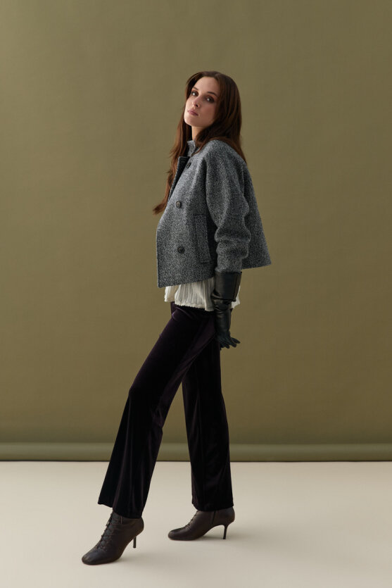 Elastic Waist Wide Leg Velvet Pants Plum - Gusto