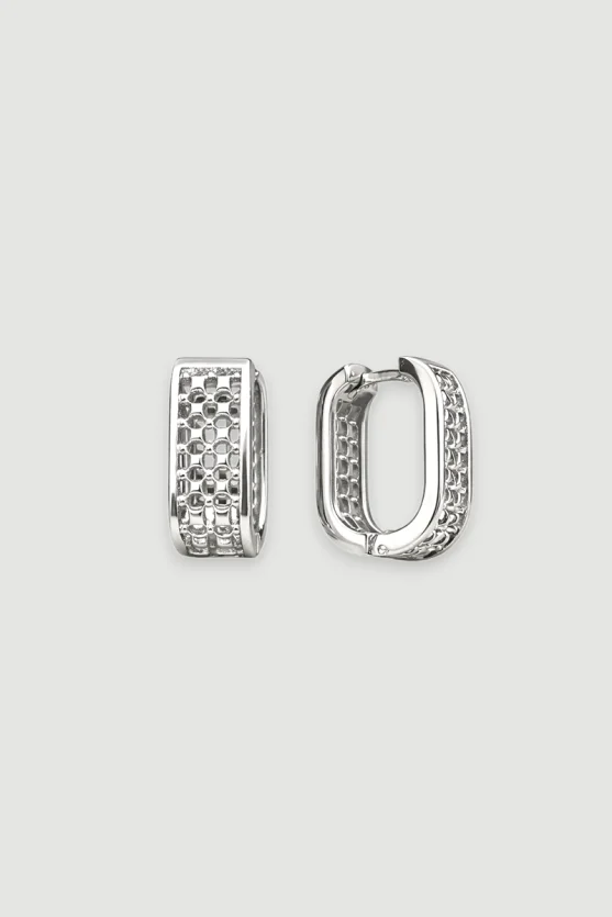 Elegant U-Shaped Earrings - Silver - 2